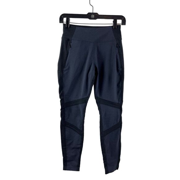 Athleta Highline Hybrid Summiter Tight Pant Blue Black Size 2 Petite Athleisure - Picture 2 of 11
